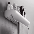 Wall Mounted Self Adhesive Shower Caddy Shelf with Towel Rail