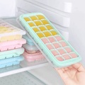 Multi-Colored 24 Grid Silicone Ice Cube Tray with Lid
