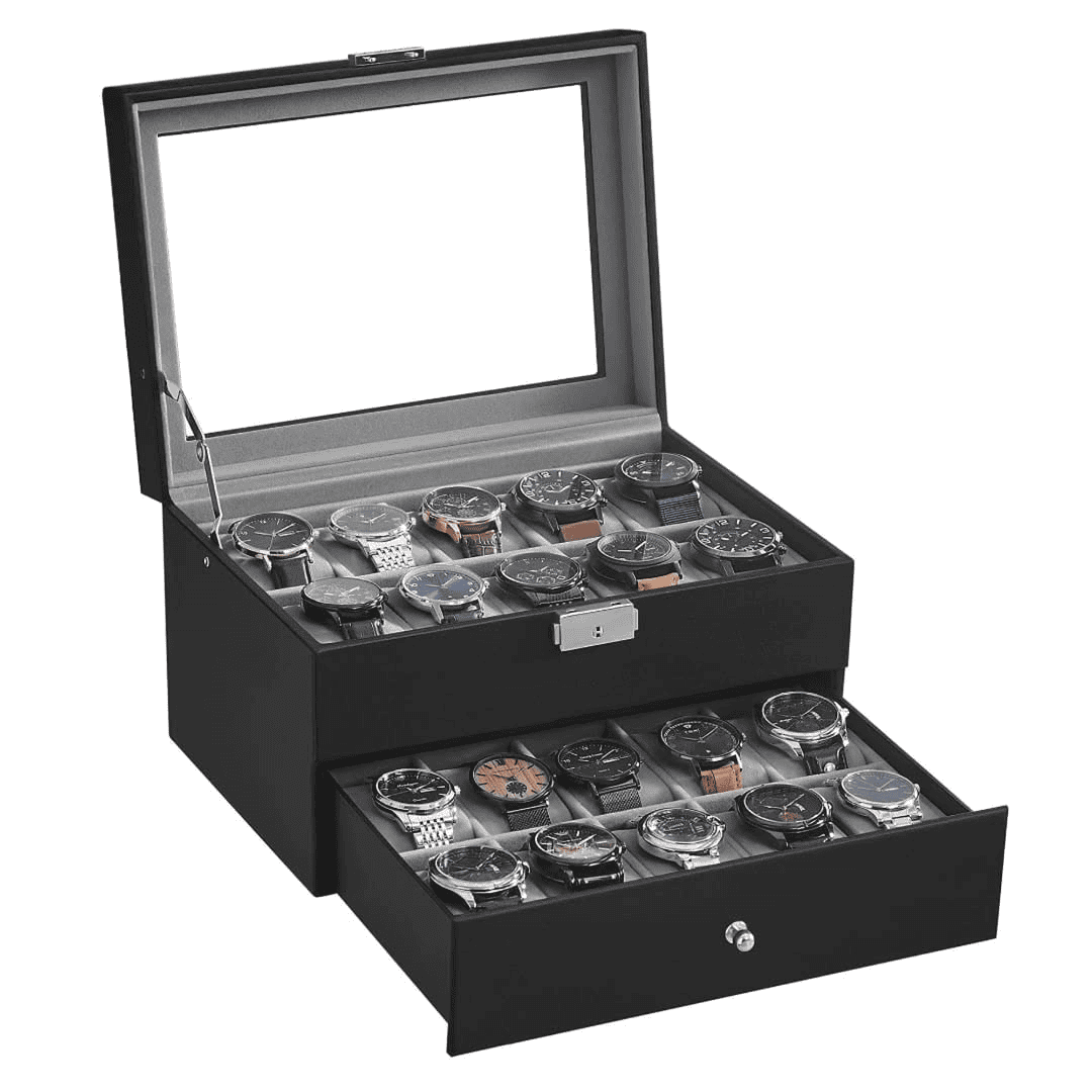 20 Slots Leather Watch Organizer