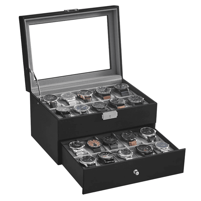 20 Slots Leather Watch Organizer