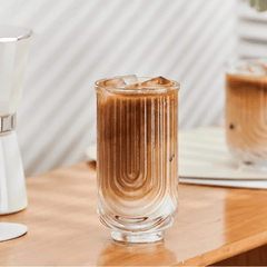 6pcs Unique Ribbed Aesthetic Glassware