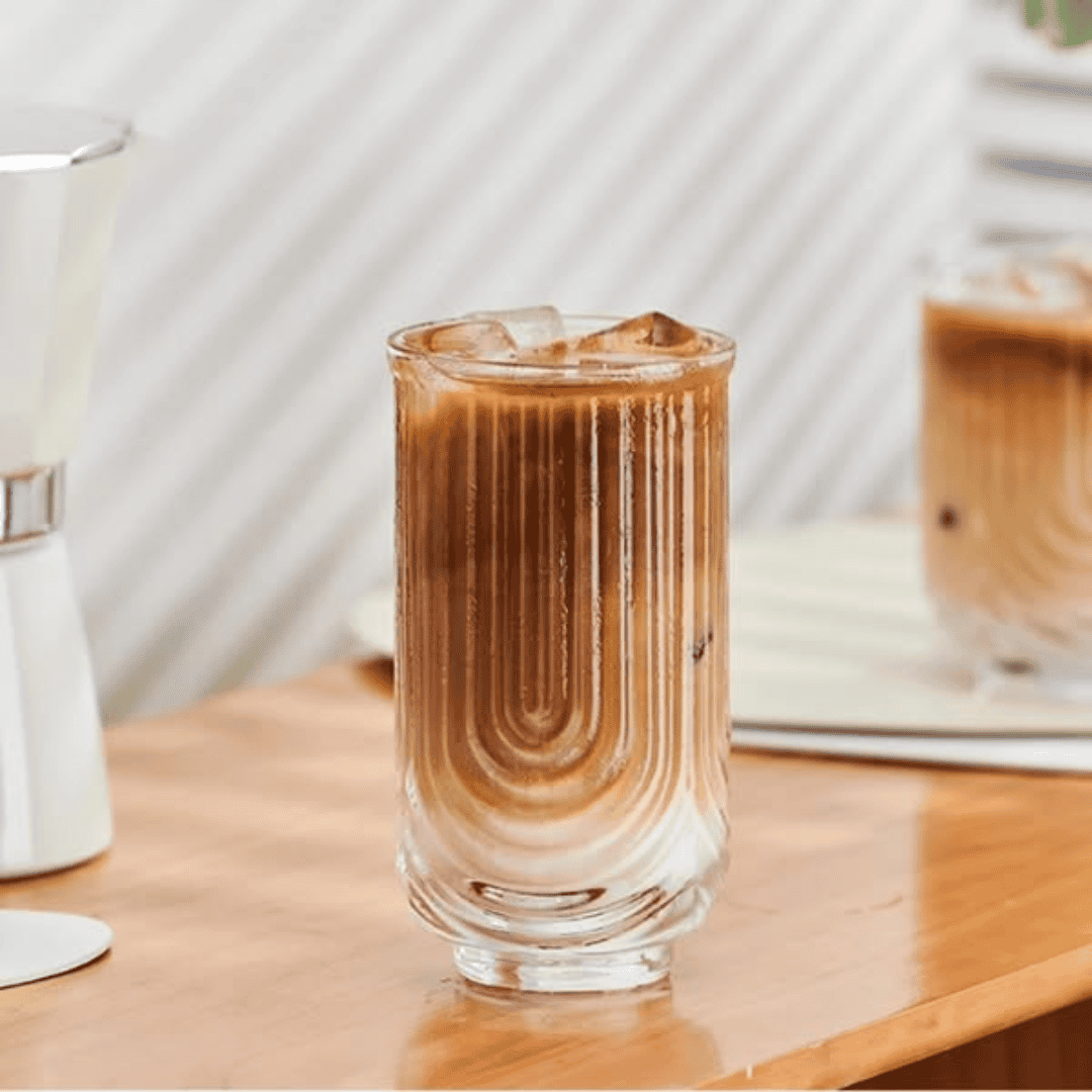 6pcs Unique Ribbed Aesthetic Glassware