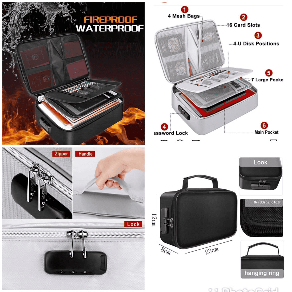 Fireproof and Water-Resistant Document Organizer