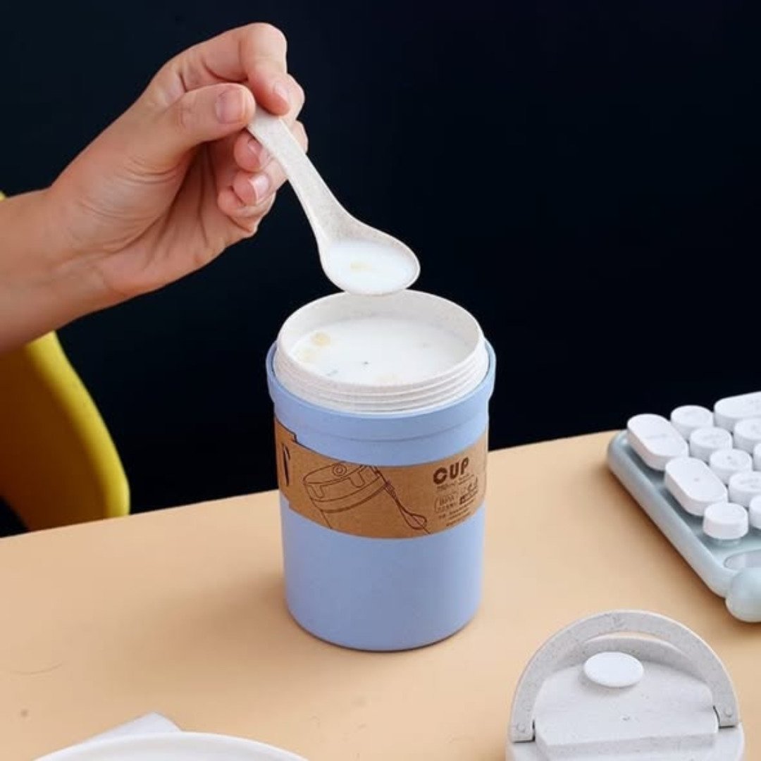 350ml Wheat Straw Soup Cup with Spoon
