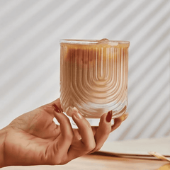 6pcs Unique Ribbed Aesthetic Glassware