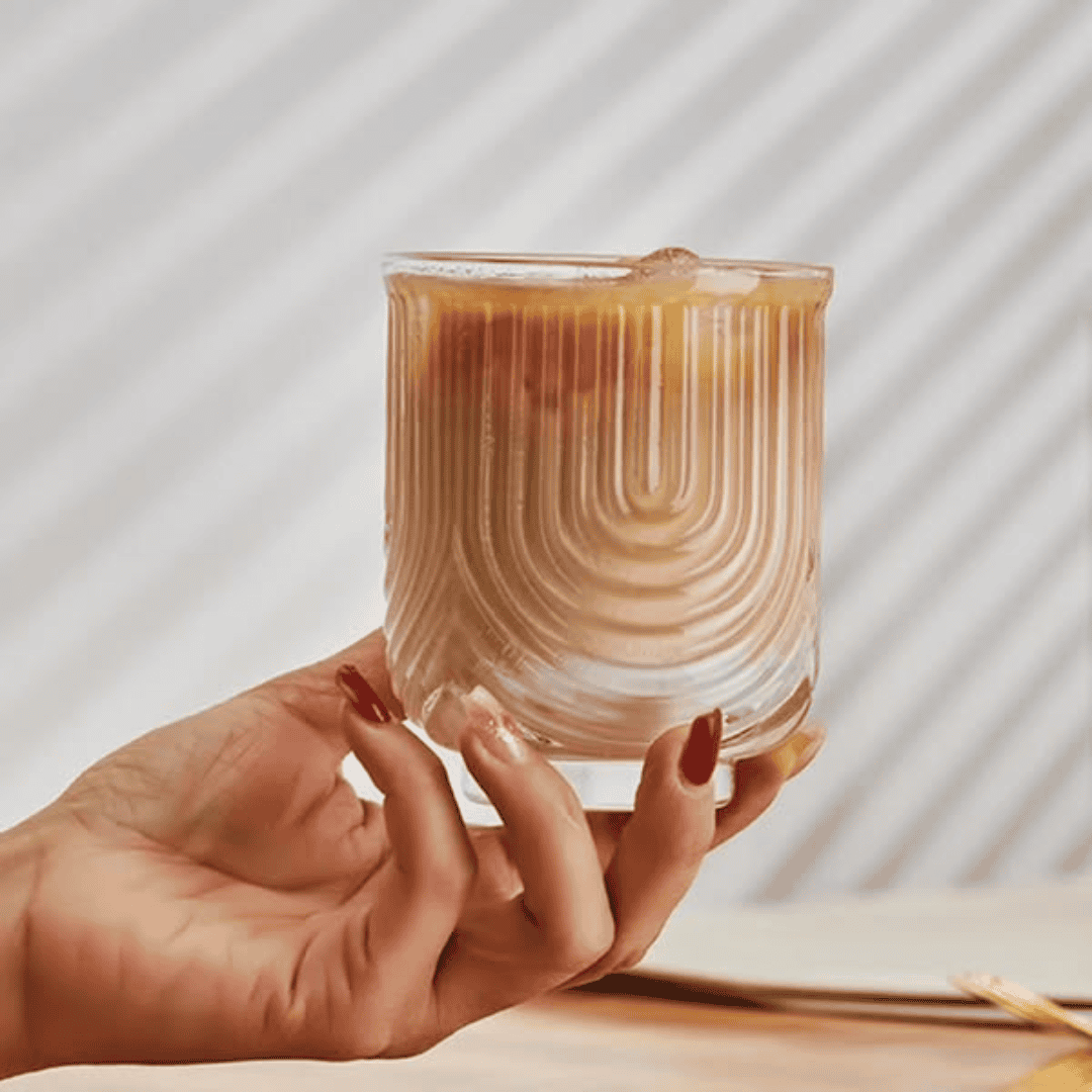 6pcs Unique Ribbed Aesthetic Glassware