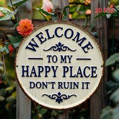 2D Flat Metallic Hanging Decor Signs