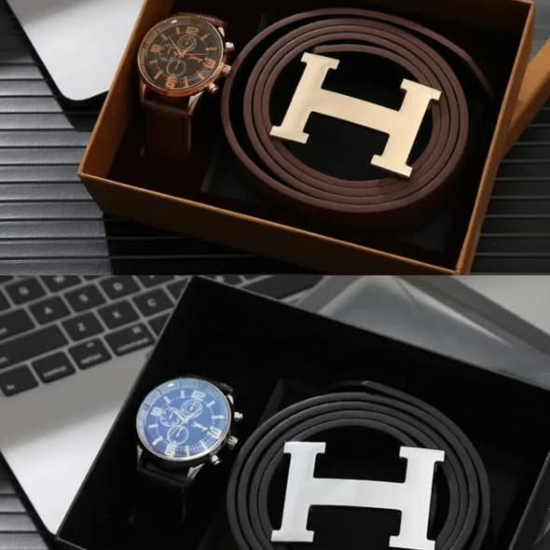 WATCH AND BELT MEN GIFT SET