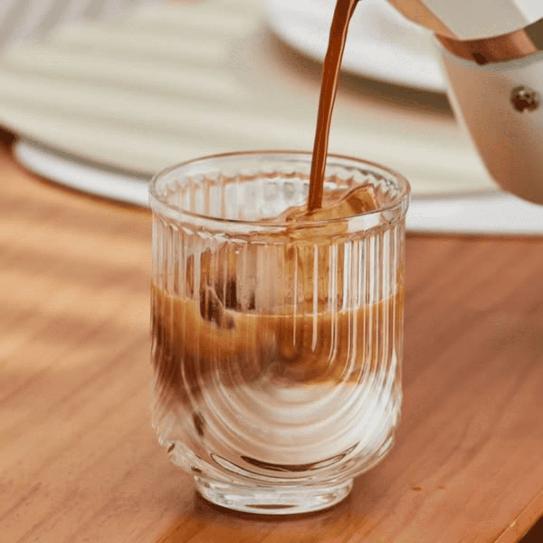 6pcs Unique Ribbed Aesthetic Glassware