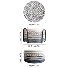 8pcs Absorbent Cotton Woven Drink Coasters