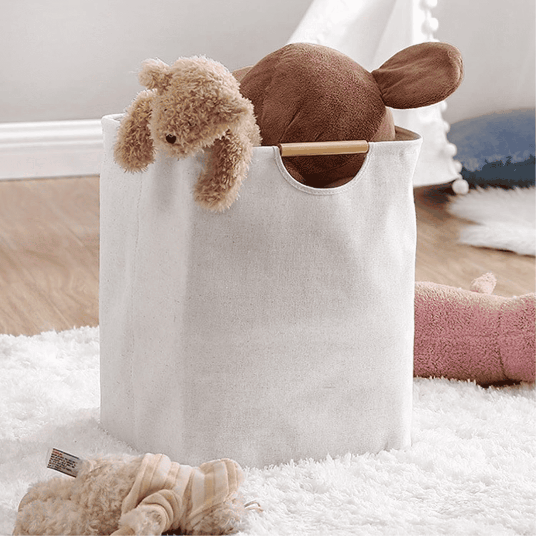 Large Capacity Laundry Hamper with Bamboo Handles