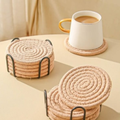 8pcs Absorbent Cotton Woven Drink Coasters