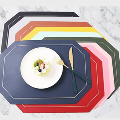 6pcs Double Sided PU Leather Nordic Style Antislip Tablemats