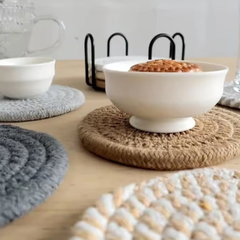 8pcs Absorbent Cotton Woven Drink Coasters