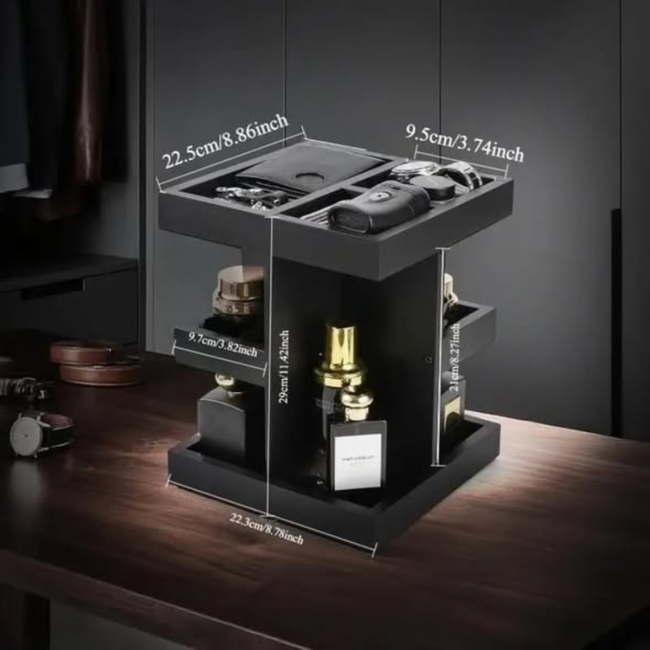 3-Tier Rotating Wooden Makeup/Cosmetics/Perfume Organizer