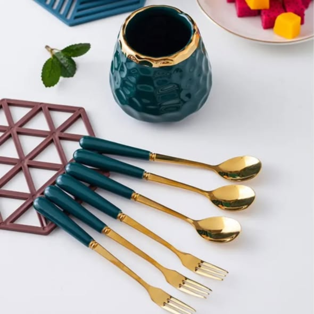 Nordic Light Luxury Fruit Fork and Spoon Ceramic Storage Tank