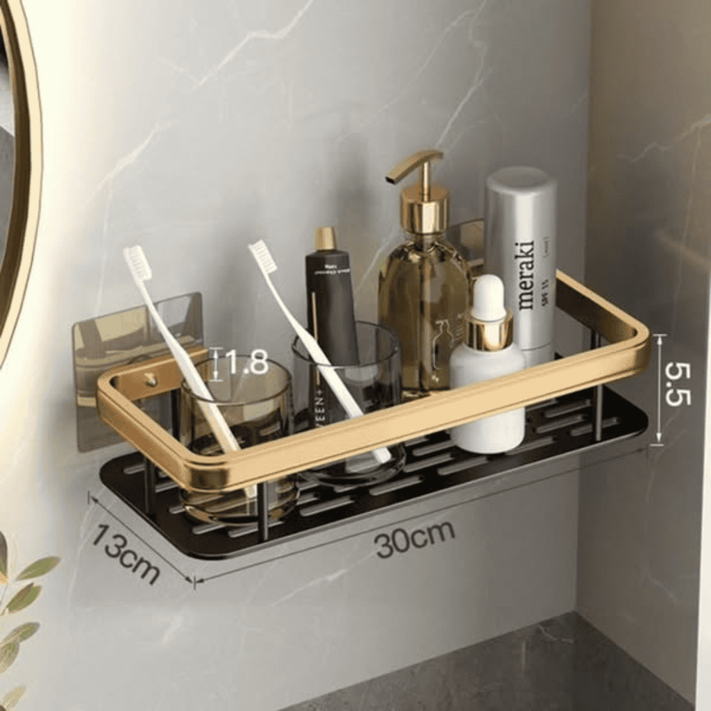 2pcs Luxury Wall Mounted Bathroom Shelf