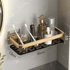 2pcs Luxury Wall Mounted Bathroom Shelf