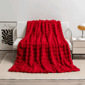 Christmas Red Soft Bubble Winter Throw Blanket