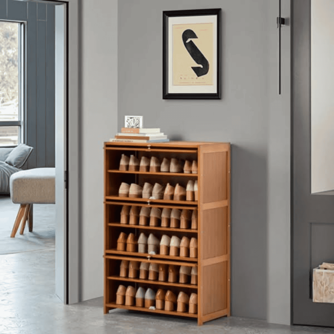 Flip Side Bamboo Shoe Cabinet / Storage Shelf