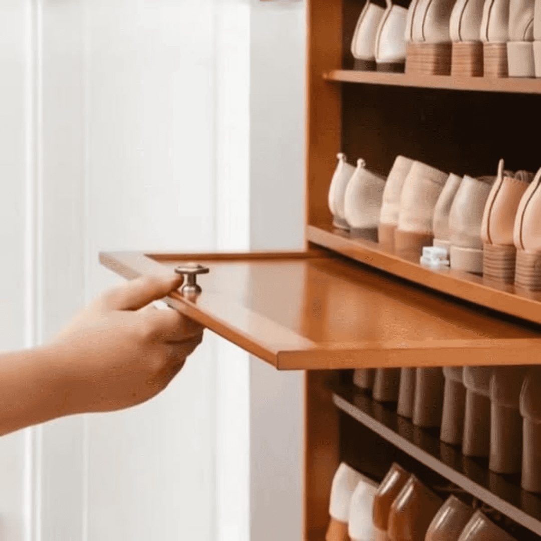 Flip Side Bamboo Shoe Cabinet / Storage Shelf