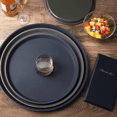 Round Non-Slip Rubber Serving Tray