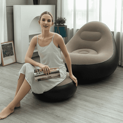 Inflatable Seat with Foot Rest and Free Pump