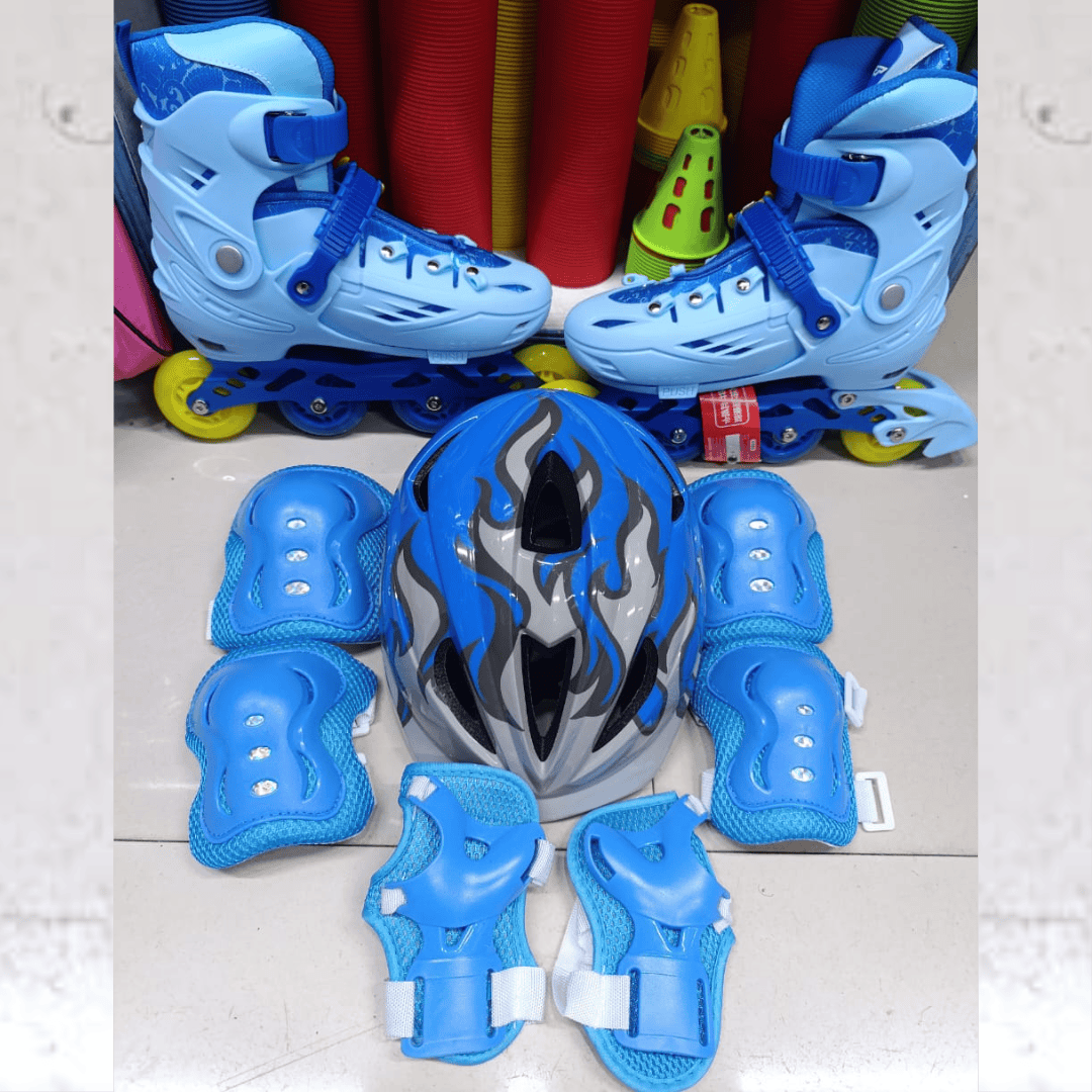 Full Set Hard Boot Skates with Rubber Wheels