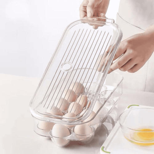 16 Grid Egg Holder with Handle and Lid