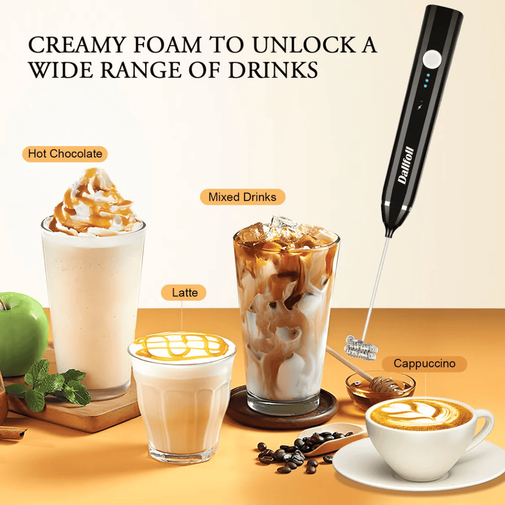 Powerful Handheld Milk Frother with Stand