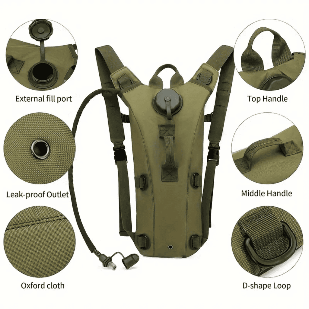 2-in-1 Hydration Backpack with 3L Insulated Water Bag