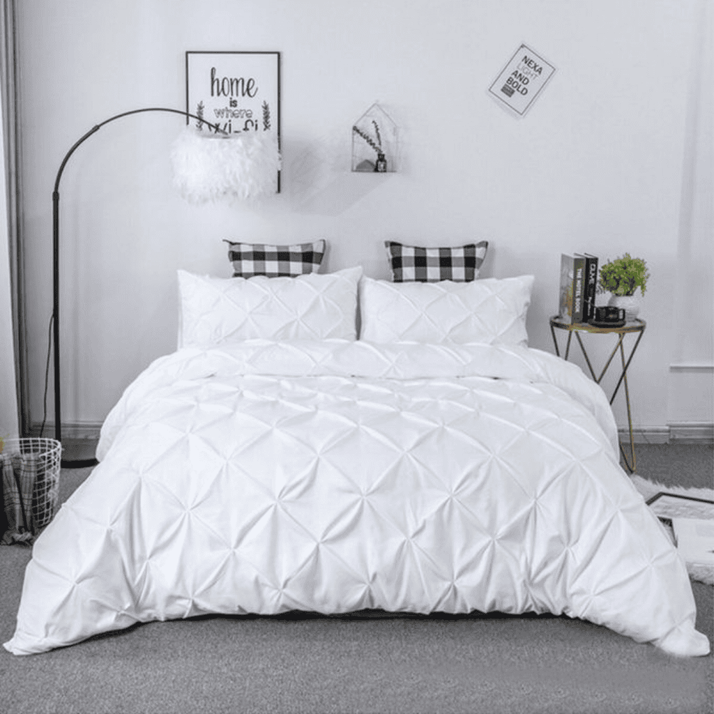 3pcs Pinch Pleat Pintuck Duvet Cover Set