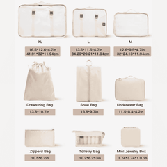 9pcs Luggage Travel Organizers for Suitcase