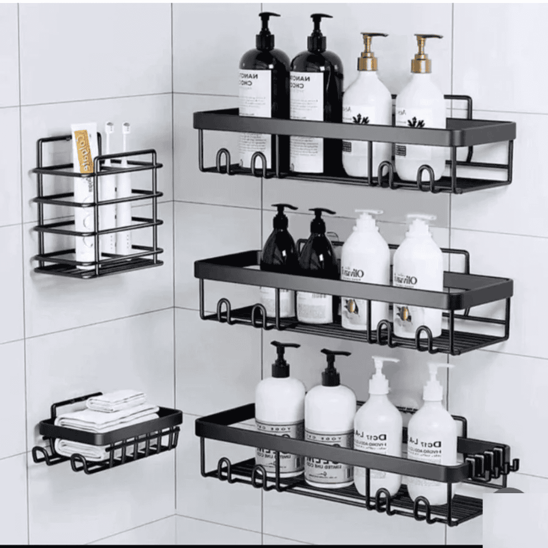 5pcs Set Shower Caddy Shelf / Bathroom Organizer