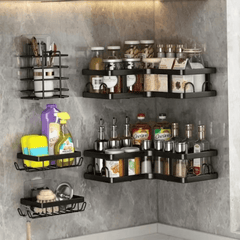 5pcs Set Corner Shower Caddy Shelf Bathroom Organizer