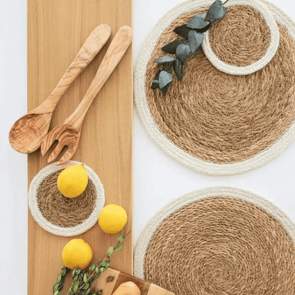 6Pcs Natural Handmade Straw Woven Table Mats