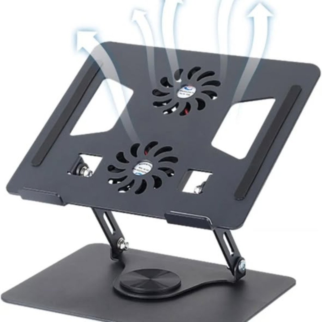 Adjustable Laptop Stand with Dual Cooling Fans