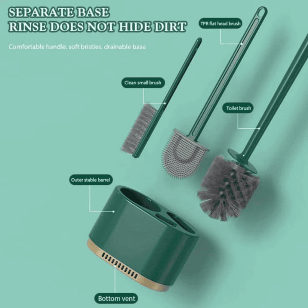 3-in-1 Wall Mounted Toilet Brush Cleaning Set