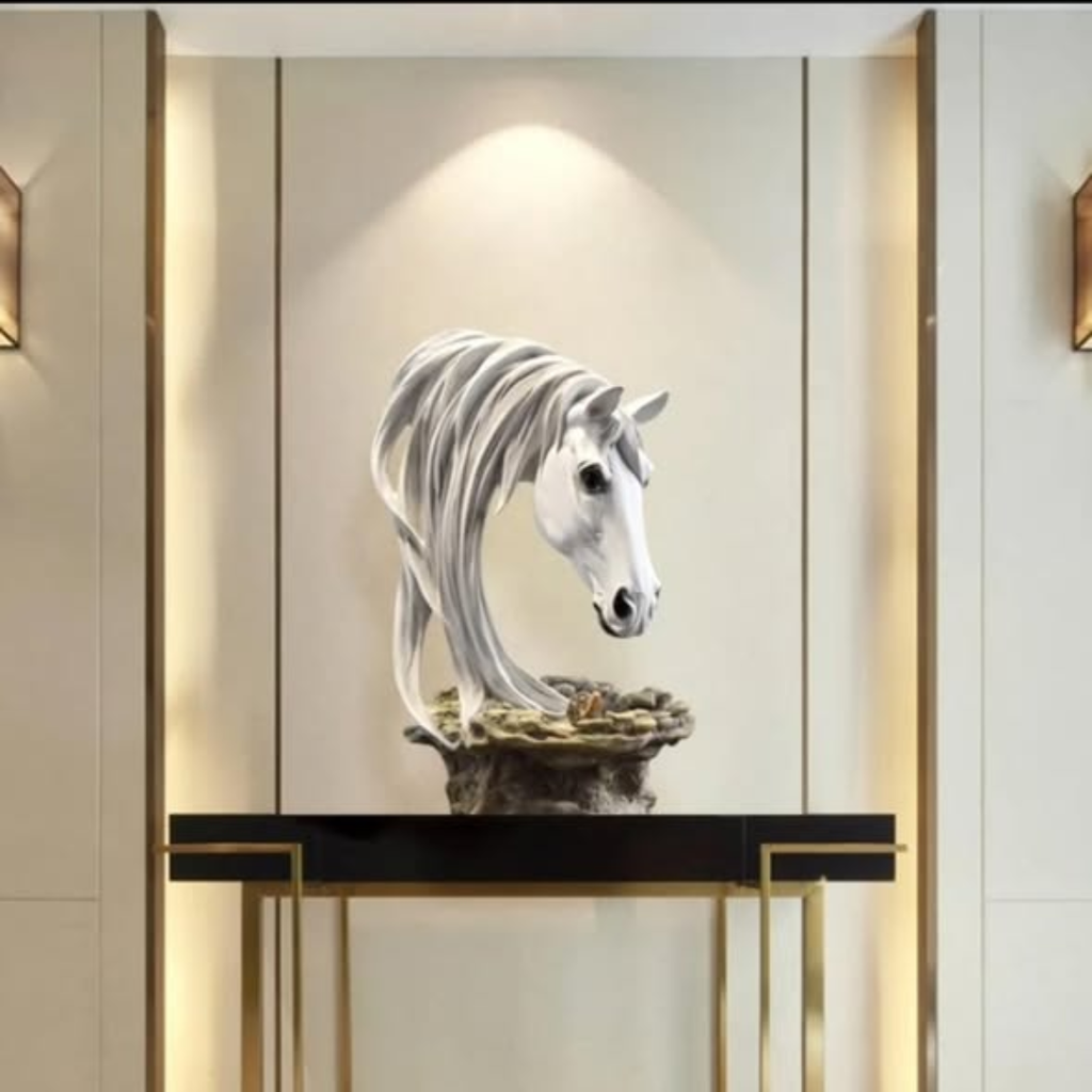 Delux White And Gold Horse