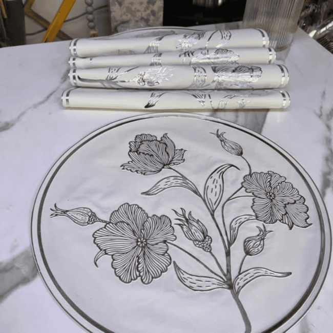 6Pcs Silver Placemats/Table Mats
