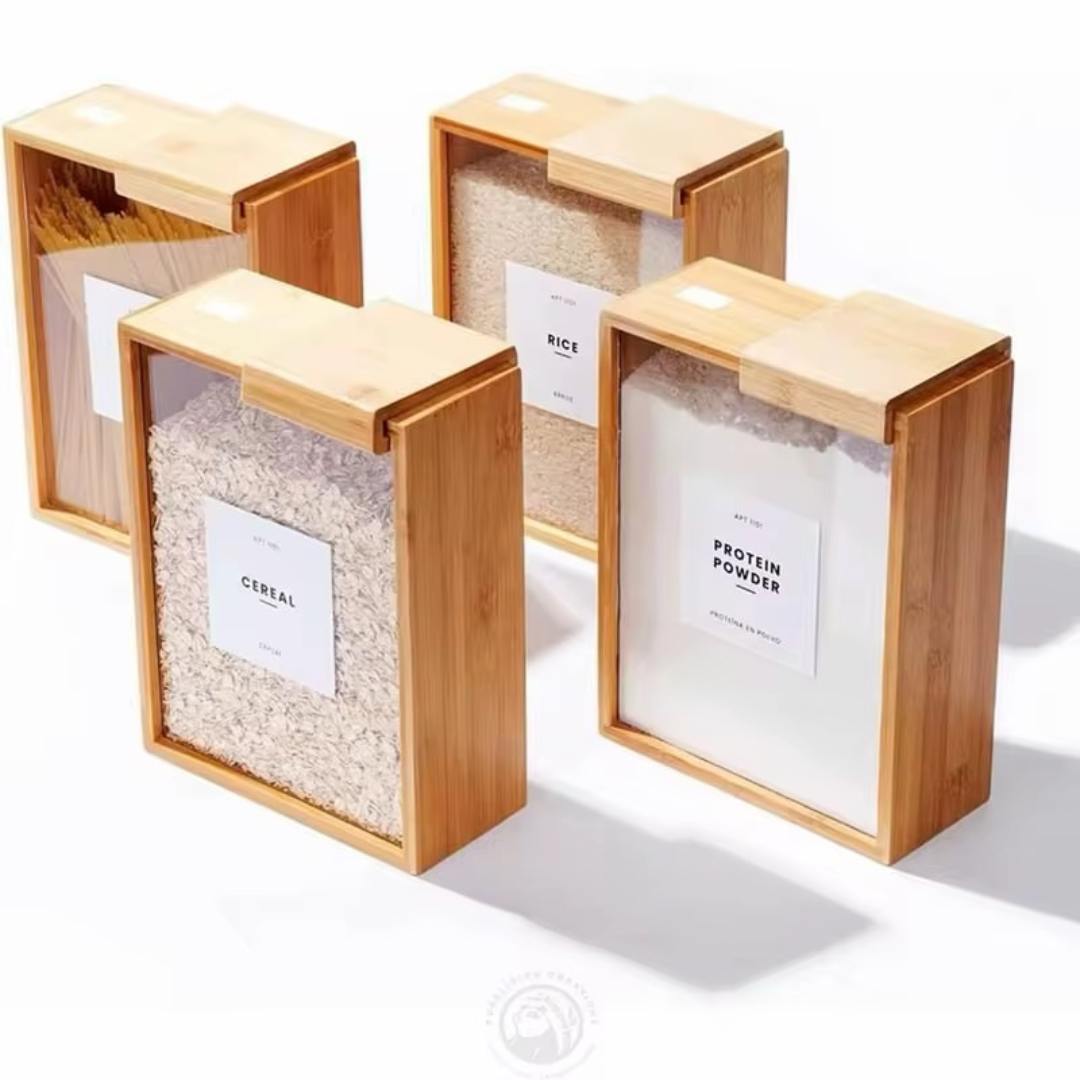 3L Bamboo Cereal Storage Containers