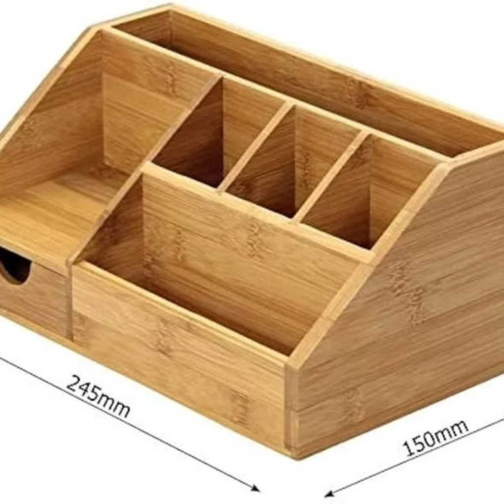 Wooden Bamboo Desk Organizer