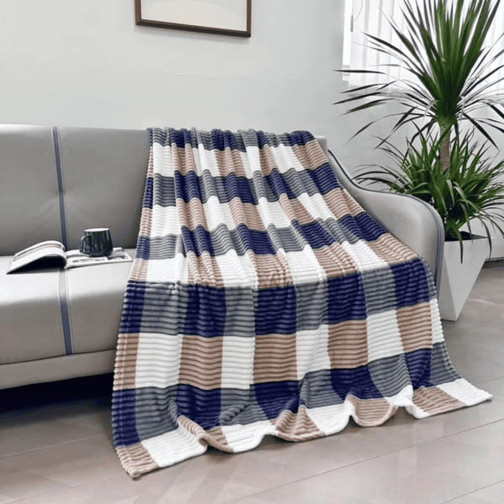 Checked Velvet Fleece Blanket
