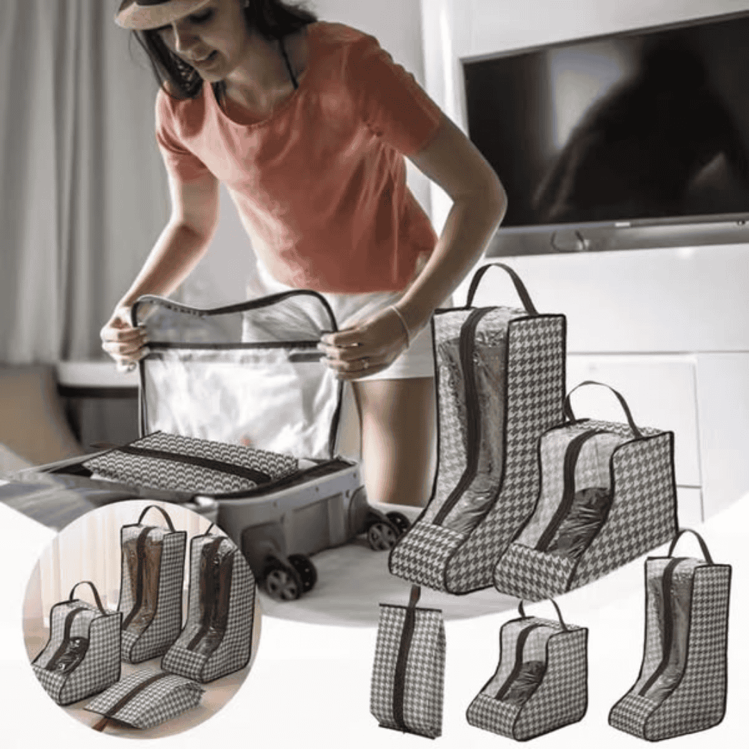 4pcs Boot Shoes Storage Bag Set with Handles