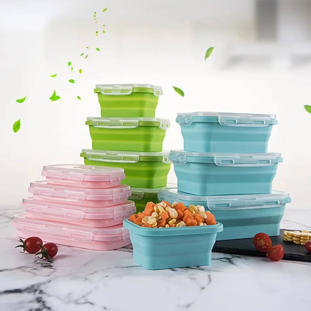4PCS Collapsible Silicone Food Containers