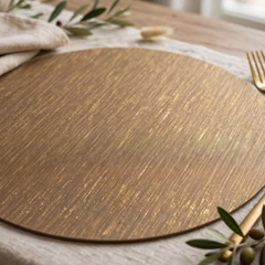 6Pcs Metallic Bronze Effect Round Table Mats