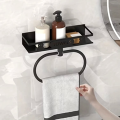 Bathroom Towel Rack With Storage Shelf