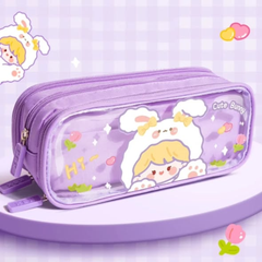 Large capacity 3 layer portable pencil pouch/pencil case