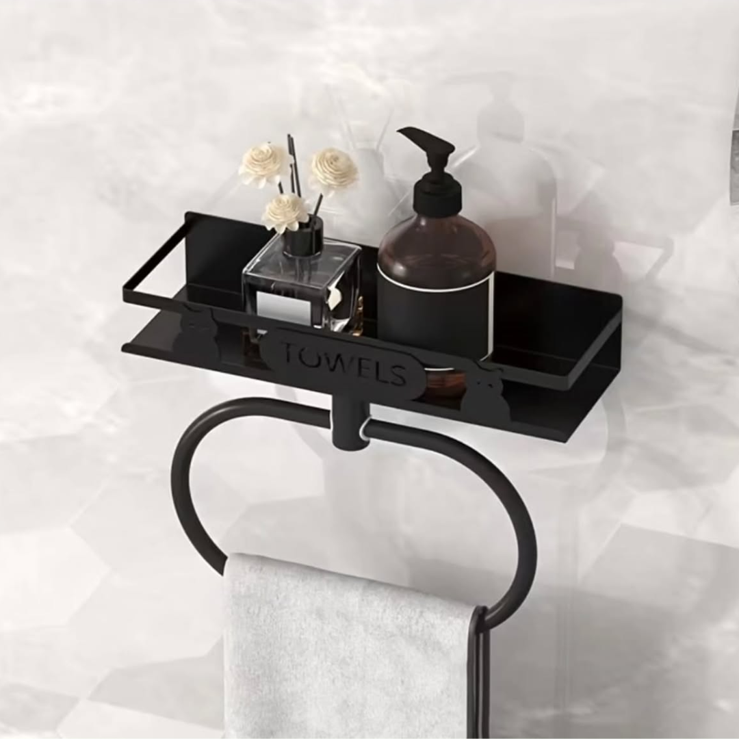 Bathroom Towel Rack With Storage Shelf
