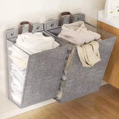 Wall Mounted Foldable Adhesive Laundry Basket
